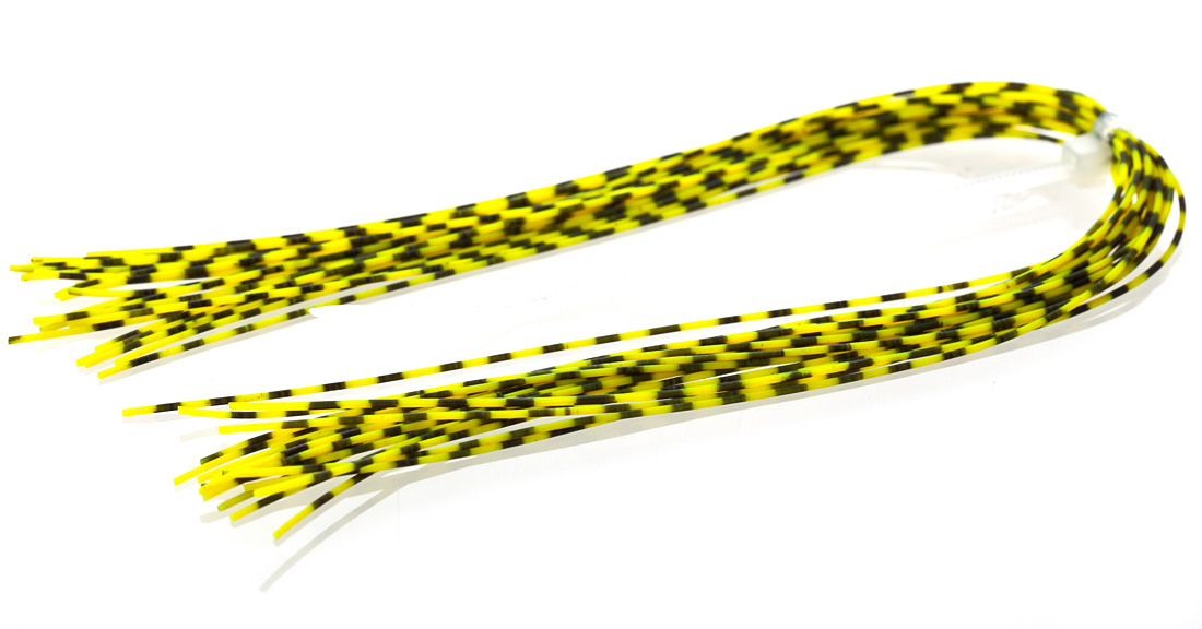 Материал для ножек Hareline Grizzly Barred Rubber Legs Medium, Fl. Yellow/Chratreuse