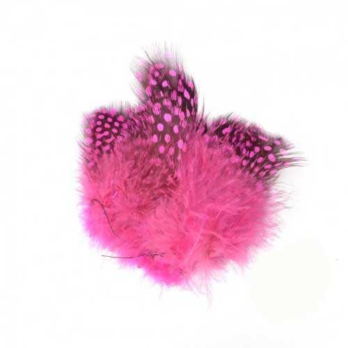 Перья цесарки Hareline Strung Guinea Feathers Hot Pink
