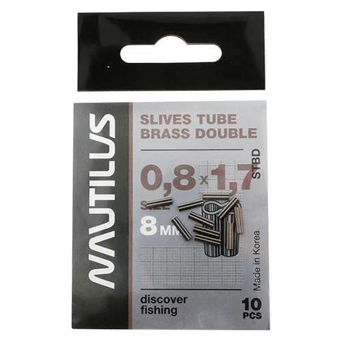 Трубка обжимная Nautilus Slives Tube Double Brass 0,8*1,7*8 мм