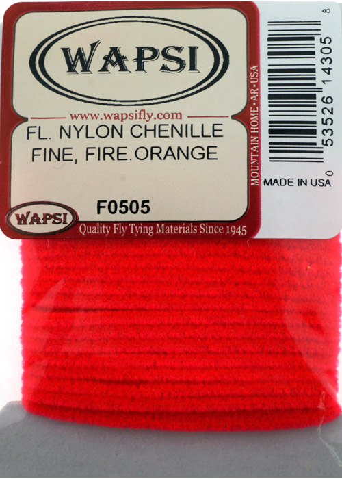 Синель флюорисцентная Wapsi Fl.Nylon Chenille FINE Fire Orange
