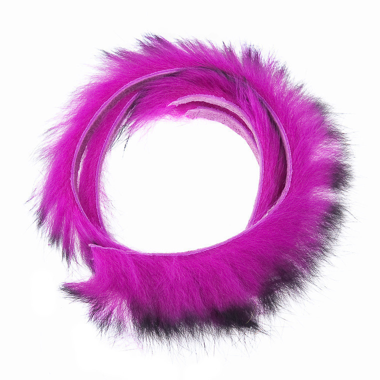 Полоски меха кролика HENDS Strip Bared Zonkers 6мм Fuchsia/Black 139
