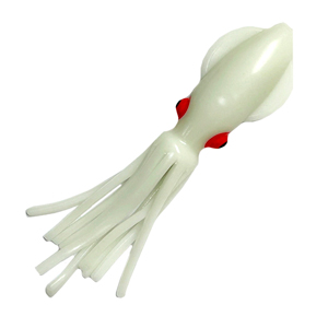 Каракатица RuSquid 7 см 04 Triple Glow White/Red Eyes UV 