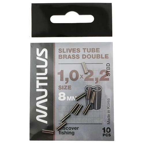 Трубка обжимная Nautilus Slives Tube Double Brass 1,0*2,2*8 мм
