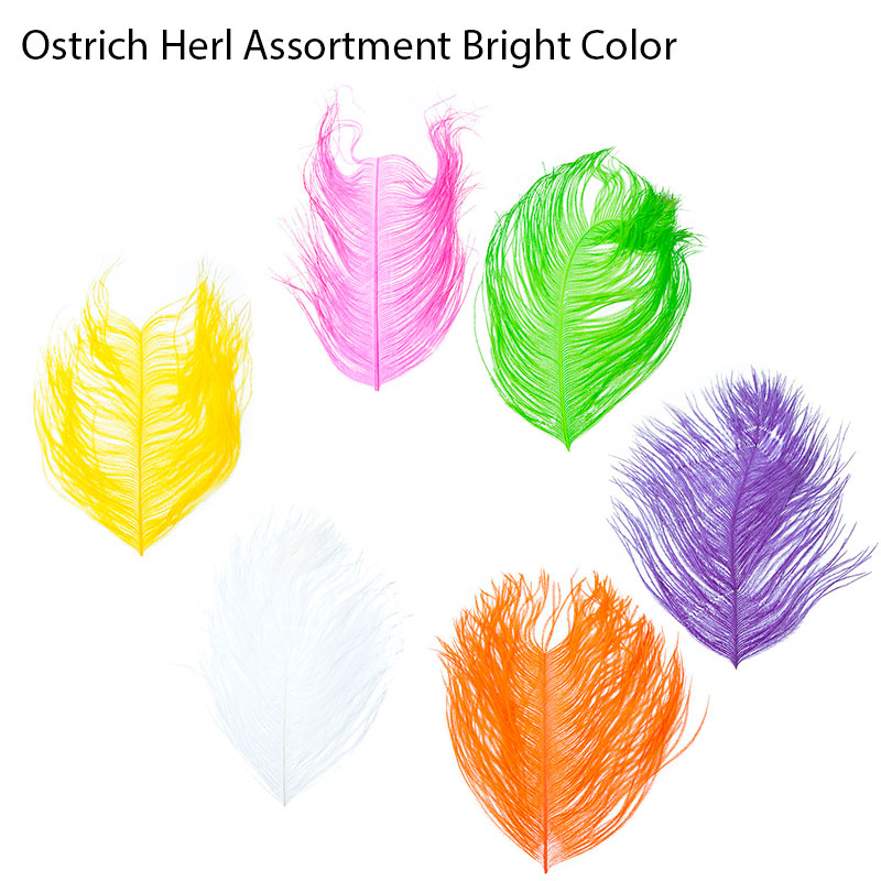 Набор перьев страуса WAPSI Ostrich Herl Assortment Bright