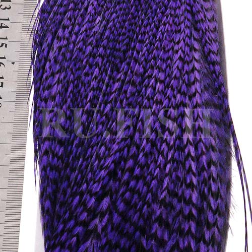 Скальп петуха Whiting High & Dry Hackle 1/2 Cape Grizzly dyed Purple