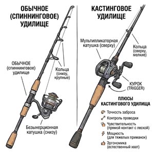 Как выбрать кастинговое удилище новичку — строй, тест, длина