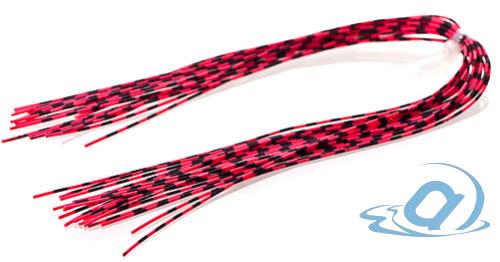 Материал для ножек Hareline Grizzly Barred Rubber Legs Medium, Neon Red