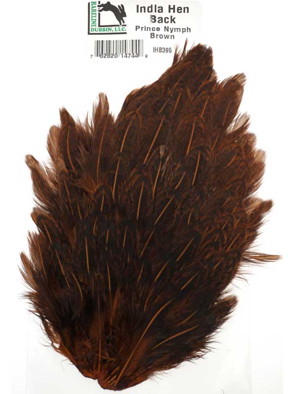 Перья Hareline India Hen Back Prince Nymph Brown