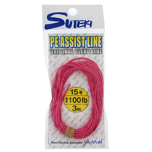 Шнур для ассистов Suteki PE Assist Line Pink 3м 100Lb