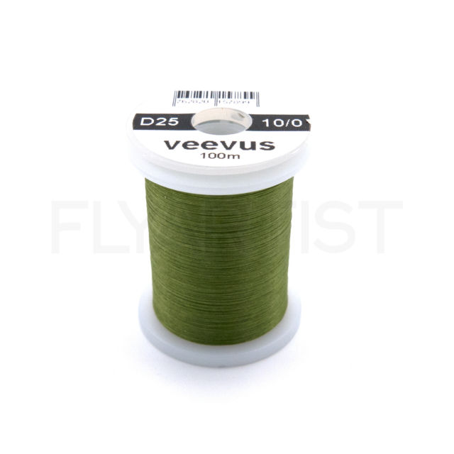 Монтажная нить Veevus Thread 10/0 Olive Green 25