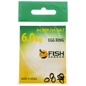 Кольцо титановое разжимное FS Egg Ring 6кг, 0,7х4,7х6,7мм, 5шт