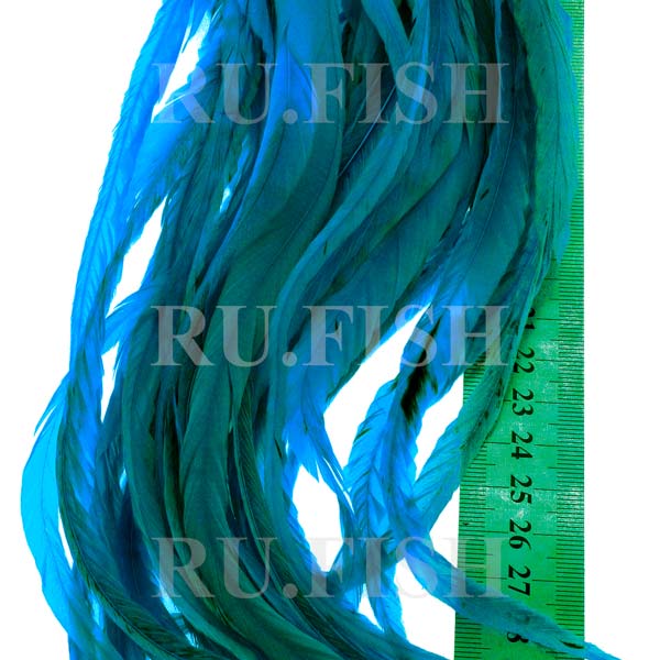 Набор длинных перьев Whiting Schlappen 10-14'' White dyed Kingfisher Blue