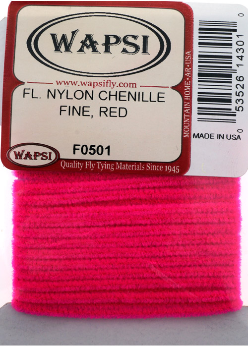 Синель флюорисцентная Wapsi Fl.Nylon Chenille FINE Red