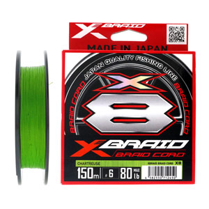 Плетеный шнур YGK X-Braid Braid Cord X8 150m Chartreuse 0.405 мм #6.0