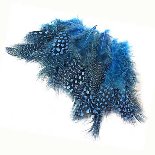 Перья цесарки Hareline Strung Guinea Feathers Silver Doctor Blue