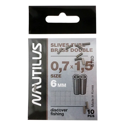 Трубка обжимная Nautilus Slives Tube Double Brass 0,7*1,5*6 мм