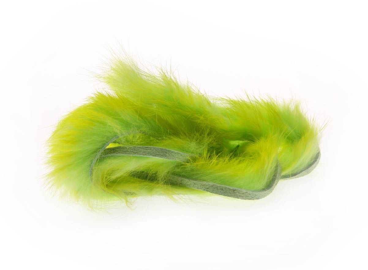 Полоски меха кролика Hareline Two Toned Rabbit Strips Chartreuse Tipped Green Chartreuse
