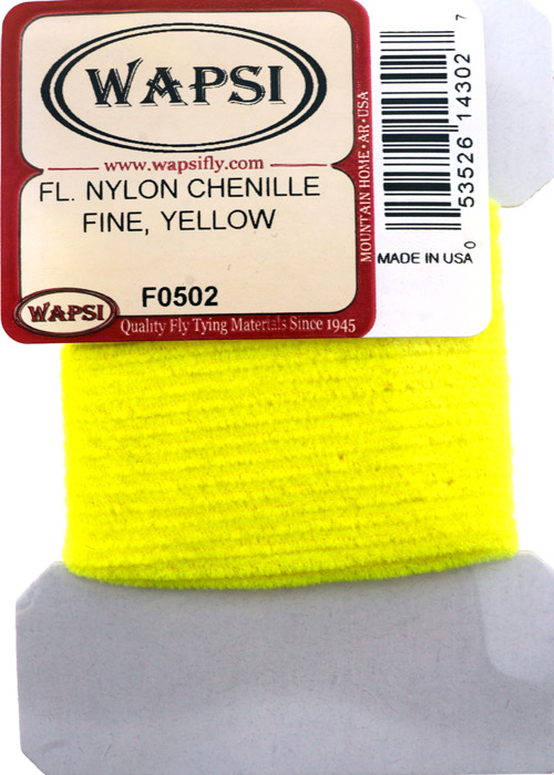 Синель флюорисцентная Wapsi Fl.Nylon Chenille FINE Yellow