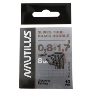 Трубка обжимная Nautilus Slives Tube Double Brass 0,8*1,7*8мм