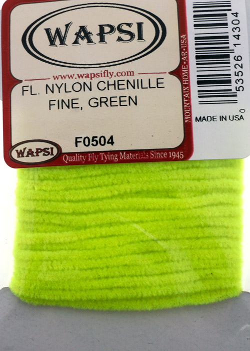 Синель флюорисцентная Wapsi Fl.Nylon Chenille FINE Green