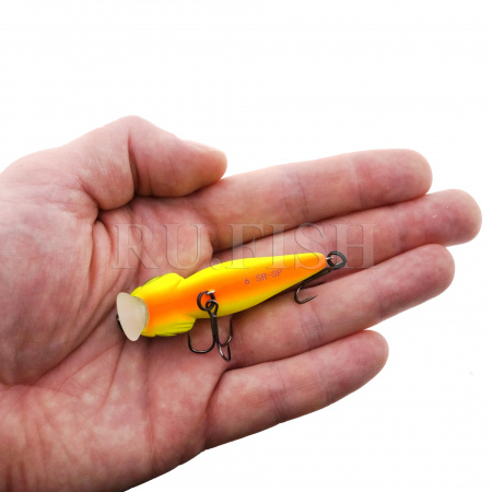 Воблер Asakura Bullhead 6 SR-SP 9.9 гр 820 на ладони, брюшко
