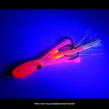 Каракатица на ассистах Striker Assist Squid Orange Pink, съемка в ультрафиолете