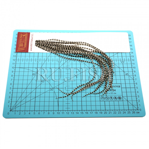 Набор перьев WHITING 100's Saddle Hackle #10 Grizzly, размер перьев