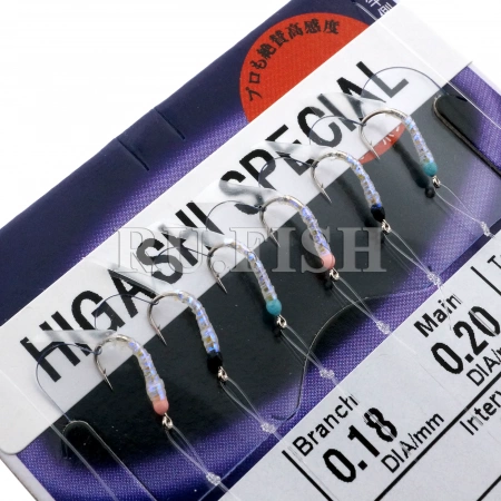Оснастка для ловли корюшки Hayabusa Higashi Special X34308F1 #4 0.18мм-0.20мм, подробно