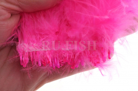 Перья Марабу отборные Hareline Extra Select Strung Marabou Hot Pink, фото Ru.Fish