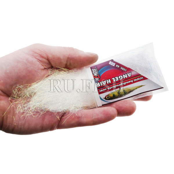 Волокна синтетические Hends Angel Hair 01 White Pearl, на ладони