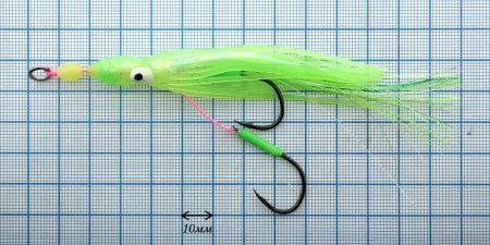 Октопус на ассистах Striker Big Fish Octopus Chartrseuse, размер в мм