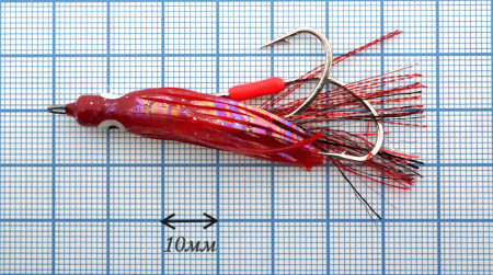Октопус на ассистах Striker Aki Aji Red №20 S, фото Ru.Fish