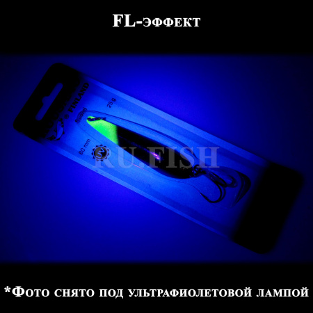 Блесна Kuusamo Suomi 80 мм 25 гр GL/GR/FYe/R-C UV, фото Ru.Fish