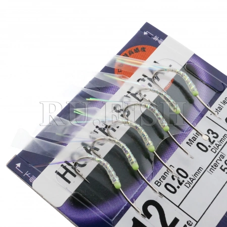Оснастка для ловли зубаря Hayabusa Higashi Special X34308F3 #12 0.20мм-0.23, подробно