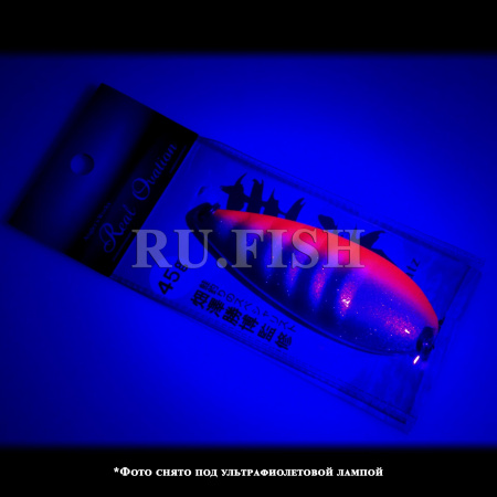 Блесна Fujiwara Sake Katz 90 мм 45 гр Silver Powder Bling #5111, съемка в ультрафиолете