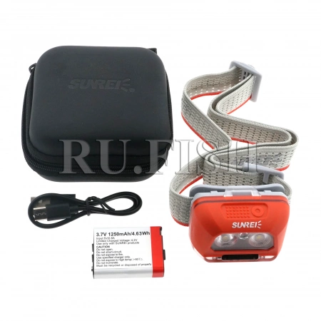 Фонарь налобный Sunrei StarRay 480 Orange, комплектация