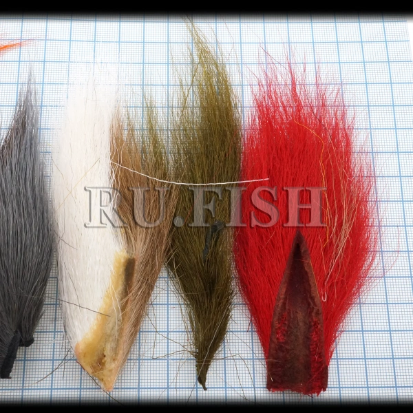 Набор кусочков меха хвостов оленя Wapsi Bucktail Assortiment Regular, размер в мм, фото 3
