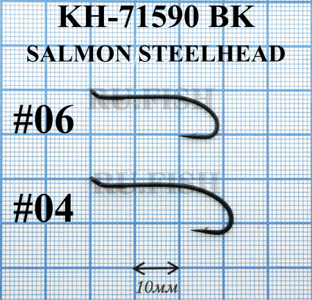 Крючки Kumho KH-71590 BK Salmon Steelhead Hook(10шт.)