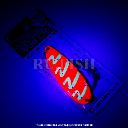 Блесна на лосося Nakazima Salmon Buster X 80 мм 40 гр 6434 RZ съемка в ультрафиолете