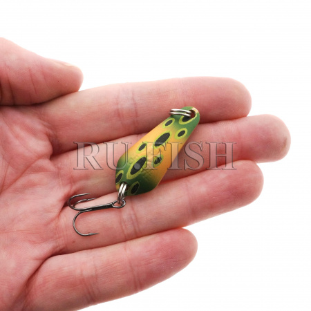 Блесна Wigston Lures Tas Devil Spoon 9 гр 4 Frog, фото на ладони 1