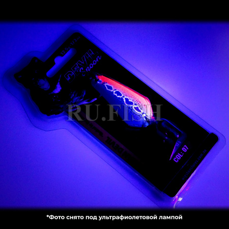 Блесна Wigston Lures Tas Devil Spoon 12.5 гр 7 Spotted Dog, съемка в ультрафиолете