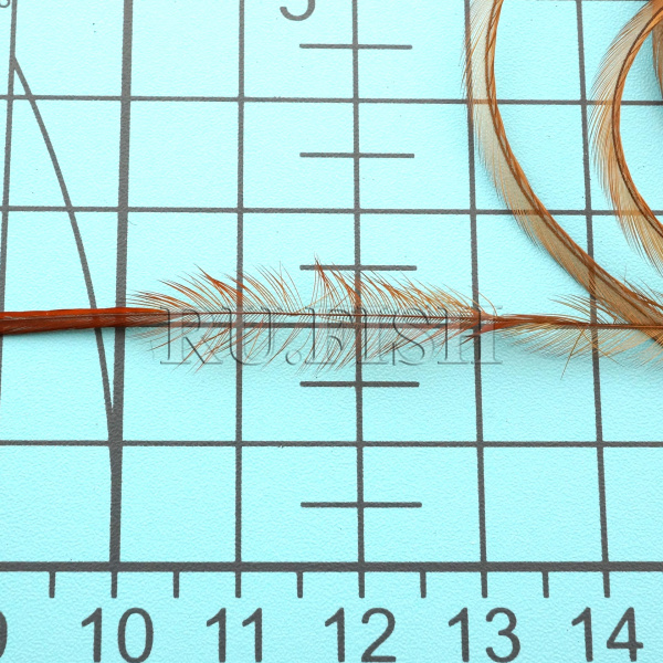 Набор перьев WHITING 100's Saddle Hackle #14 Brown, размер бородок