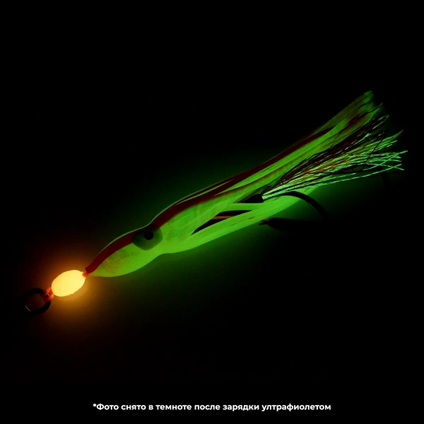Октопус на ассистах Striker Big Fish Octopus Glow Red, свечение в темноте